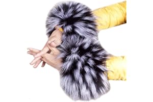 ‎ASUDARO Asudaro Damen Manschetten Imitation Kaninchenfell Armband Fell Stulpen Pulswärmer Handgelenkabdeckung Kunstpelz Armband Armschienen Herbst Winter Cuffs Wärmer