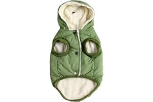 JoyDaog Ciepła polarowa bluza z kapturem dla psa na zimę, mała kurtka dla psa, płaszcz dla szczeniaka z kapturem (zielony, S)