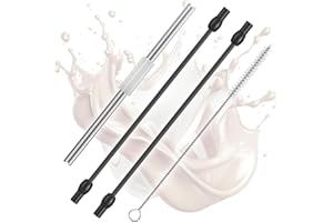 BESPOTCL Milchschlauch Set für Siemens EQ6 EQ7-2 Silikon Ersatzschläuche mit Edelstahl Milchrohr und Reinigungsbürste, Kompatibel mit Siemens EQ6 Series 300/500/700 und Bosch VeroAroma Kaffeevollautomat