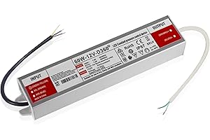 240V to 12V Transformer, BRIMETI LED Driver 12V 60W 5A Transformer IP67 Waterproof Ultra Slim AC 240V to 12 Volt DC Constant Low Voltage LED Power Supply, Adapter for Outdoor LED Bulbs Strip Lights