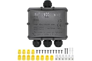 Abzweigdose, Verbindungsdose, HUYU 4 Wege Junction Box, IP68 Wasserdichte Verteilerdose, Kabelverbinder Aussen, Elektrischer Außenverteilerdose, Erdkabel Klemmdose, Kabeldurchmesser Ø 4mm-14mm, 4 Wege