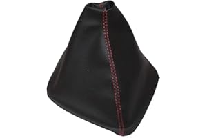 AERZETIX: Schaltsack schaltmanschette kunstleder schwarz mit roten nähten