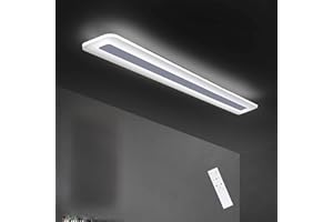 ‎ZMH ZMH LED Deckenleuchte Deckenlampe Panel - Wohnzimmerlampe Dimmbar 100CM Bürolampe Modern mit Fernbedienung Schlafzimmerlampe Flach Küchenlampe Acryl Weiß Lang für Wohnzimmer Schlafzimmer Büro Küche