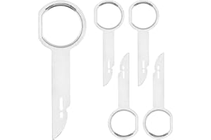 POHOVE 4 Piece Car Radio Removal Tool Kit, Din Release Keys with Easy Grip Handles, 6000cd 6-Disc Head Unit, Double Din Installation/Extraction Tools