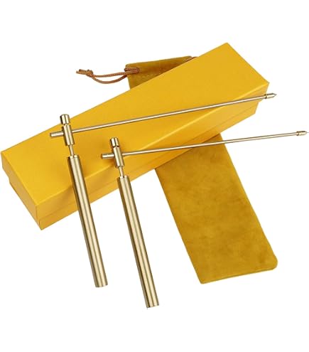 HAOWwW 2pcs 99.9% Copper Dowsing Rods, Adjustable Divining Rods, Witching Sticks,Detect Gold, Water, Treasure, Buried Items (NO.96)(Silver