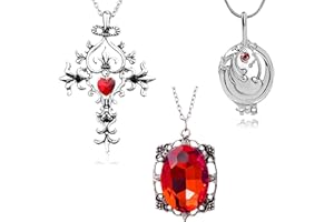 YOUU UoYu Set di 23 collane con adesivi per vampiro con simbolo della croce di vampiro, Elena Gilbert, con medaglione di apertura vervain Katherine, collana Bennett Bonnie amuleto