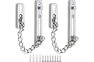 UBERMing 2x Chaîne de Porte de Sécurité Coulissant a Chaine en Acier Chaîne De Porte Intérieure Plus épais en Acier Inoxydable De Chaîne De Porte