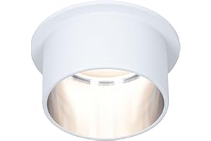 Paulmann 93384 Luminaria empotrable LED Gil 3-Step-Dim redonda incl. 1x6 W regulable blanco mate, acero mate, foco empotr. aluminio foco 2700 K Coin