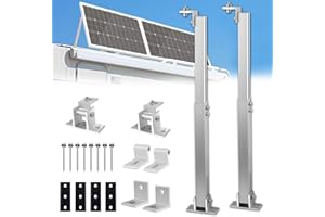 OBQCARE Staffa per Pannello Solare, Supporto Pannello Solare Alluminio Regolabile, Angolo Regolabile 0° - 60°, Staffe per Pannelli Fotovoltaici per Tetti, Pareti, Camper e Barche