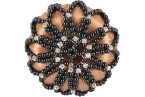 Horka Ladies Bun Hair Net Deluxe of Pearls Strass Stones Competition Accessories