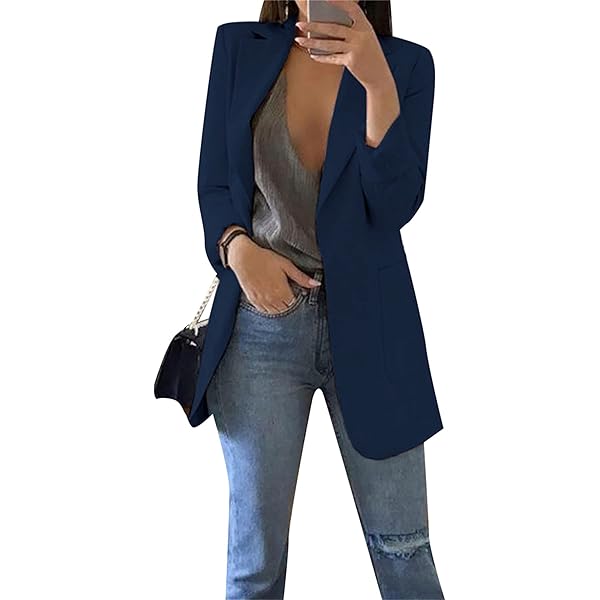 Omzin casual blazer met zakken voor dames
