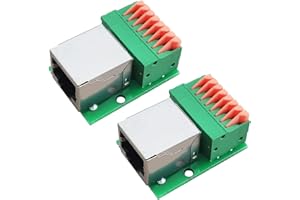 PENGLIN 2 unidades RJ45 hembra a 8 polos, RJ45 8P8C horizontal hembra a 8 pines, adaptador Ethernet con placa PCB