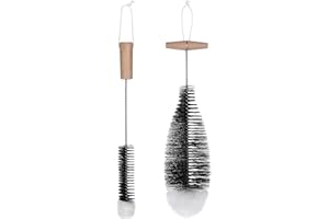 hipowercctv Goupillon pour bouteilles en verre, 2 pièces Goupillon for Sodastream Nettoyage doux et sans rayures Nettoyant pour carafe en verre 0,6 litre, bouteilles de soda, biberons, gourdes (black)