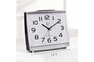 JAYRUIT Alarm Clock, Reliable No Tick Silent Bedside Alarm Clock, Battery Operated for WAKE Up Clock Luminous Display Large Easy-Read Numbers for Heavy Sleepers Kids Bedrooms Office Kids Travel(white)