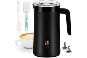 ‎OVETEDOT Ovetedot Milchaufschäumer, 400 ml Milchaufschäumer Elektrischer 4-in-1 für Heißen und Kalten Milchschaum, Automatische Abschaltung Kaffee Aufschäumer für Latte, Macchiato(Klassisches Schwarz)