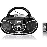 Roxel RCD-S70BT Portable Boombox CD Player with Remote Control, FM Radio, USB MP3 Playback, 3.5mm AUX Input, Headphone Jack, 