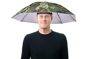 Fulenyi Chapeau Parapluie de Tete Casquette Parasol Anti-UV Nouveauté Adulte Enfant Chapeau Festival Chapeau Portable Imperméables Mains Libres Parapluie Chapeau pour Pêche Randonnée Plage Pédestre