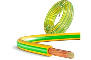 SOLIDSPARK Câble Panneau Solaire 6mm² - H07V-K Vert/Jaune - Longueur 25m - Souple & Robuste - Spécial Photovoltaïque, Mise à la Terre & Usage Intensif - Résistant Eau, Flammes & Produits Chimiques