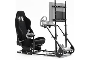 Dardoo Professional Sim Racing Cockpit with Seat and Monitor Stand, Compatible with Logitech G29 G920 G923/Thrustmaster T128 T150 T248 (Not including all electronic devices)