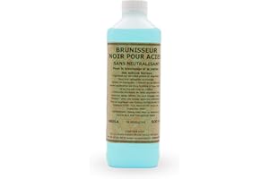 Comptoir D'Art - Brunisseur Noir (0805A) Pour Acier Sans Neutralisant - Peinture Noire - Produit D'Entretien - Traitement De L'Acier - Produit Professionnel Pour Acier - Restauration De MéTal (500mL)