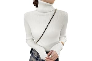 Shujin Rollkragenpullover Damen Dünn Pullover Basic Langarm Strickpullover Weich Stretch Strickpulli Elegant Slim Fit Einfarbig Pulli Sweatshirts für Herbst Winter