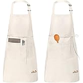 HauTour Chef Tabliers, Tablier Avec Poches, Etanche Réglable Tablier