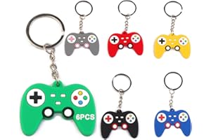 YzmrBdqc 6 PCS Gaming Keyring,Video Game Controller Keyrings & Keychains, Gaming Party Bag Fillers Gaming Handle Pendant Charms for Birthday Party Bags Teenager Boys Kids Gifts