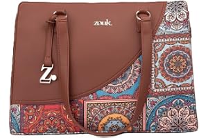 ZOUK Women's Office Essential Bag | Jute | Vegan Leather Handcrafted Tote Bag With Double Handle Shoulder Stra...