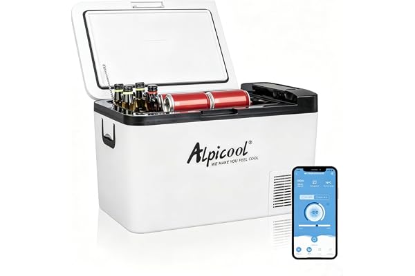 Alpicool K25 Glaciere Électrique à Compression, 12V Réfrigérateur de Voiture 25L portable Congélateur et Réfrigérateur pour Maison, dortoir, Camping ou Pique-Nique en Plein Air, 20 à 20℃