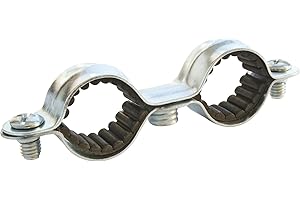 SOMATHERM FOR YOU, Collier double isophonique en acier nickelé Ø14 mm - Sachet de 5 pièces - Fixation pour tubes rigides - Réduction des bruits et absorption des vibrations