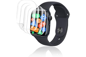 ICESPRING für Panzerglas für Apple Watch Series 7/8/9(41mm) Schutzfolie, 4 Stück Weich TPU Kratzfest Panzerfolie für Apple Watch 9 41mm, Fingerabdruck-ID Panzer Schutz Glas