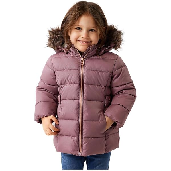 NAME IT Mädchen Winterjacke NMFMEMPHIS – Warme Jacke Mit Kapuze Und Reißverschluss, In Wistful Mauve, Größe 110