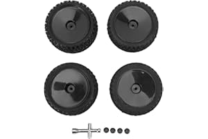 SUNGOOYUE 4 Stück RC Vorder- und Hinterräder und Reifen mit 12 Mm Sechskantschlüssel und Mutter für 1/10 RC Offroad-Auto-Upgrade-Teile(Schwarz)