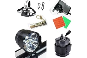 CONSTEFIRE Bicycle light Front,5X T6 bike lights (5 led,7000 Lumens Max.),Waterproof Mountain Bike Front Light with Rechargeable Battery Pack;,3 Modes head light Headlamp for Cycling Safety