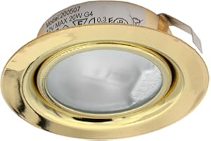Leyton Lighting 12v 20w halogen recessed downlight brass warm white low voltage (Driver Required)