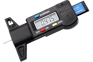 EUZUXU Medidor Digital de Profundidad de Perfil para Neumáticos, con Pantalla LCD, 0-25.4mm Profundidad Neumáticos, para Autos, Camiones, Motocicletas