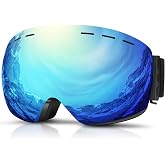 DADA-PRO Masque de Ski Homme Lunettes de Ski Femme OTG - Verre Sphérique Ultra HD & Technologie Anti-Buée Brevetée, UV400 Pr