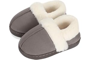 LACOFIA Pantoufles Hiver pour Garçons Filles Chausson de Mousse de Mémoire d'enfants Chaussures de Maison Chaudes Antidérapant