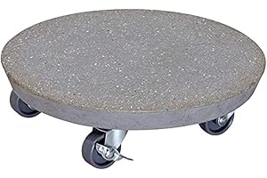 WAGNER DESIGN YOURSELF WAGNER Soporte con ruedas para plantas, Para uso exterior e interior, Aspecto de Terrazzo oscuro, 2 frenos, Capacidad de carga 100 kg