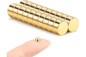 Aimants dorés Wukong 5x2.5mm | Paquet de 20 Petits aimants puissants en néodyme, Mini-aimants Ronds pour réfrigérateur, Tableau magnétique, Tableau d'affichage, école, Bureau, Mur Photo Fait Maison