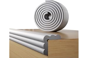 FOZOBAIY Kantenschutz Kinder,Tischkantenschutz Baby 200cm x 8cm – Selbstklebender Schaumstoff-Schutz für breite Tischkanten – Sicherer Halt durch Power Tape, extra weich (Grau)