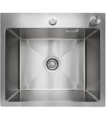 Edelstahl-Küchenspüle 50 X 43 Cm – Mit Abtropfkorb, Ablaufset & Überlauf, Für Küche, Bad Oder Wohnwagen