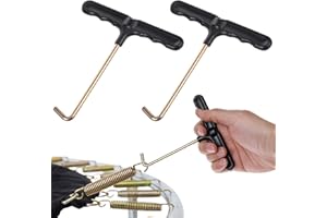 TEAAHA Federspanner Trampolin 2 Stück Trampolin Werkzeug T-Haken, Metall Federzug T-Haken Heringe Abzieher zum Springen für Jumping Springen Federzug