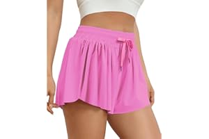 VIGVAN Shorts Damen Sommer Sport Shorts Kurze Hose 2 in 1 Flowy Running Shorts Yoga Biker Shorts Schnelltrocknende Gym Fitness Shorts Sportrock Damen