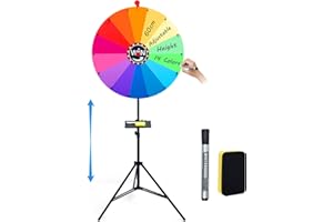 Wuciray Glücksrad zum Drehen Groß Mehrzweck Höhenverstellbar 100cm-200cm Gluecksrad Gluecksrad 14 Farben Drehrad Spielzeug Farbe Rad Spiele mit Radiergummi und Marker Drehkritzelspiel für Party