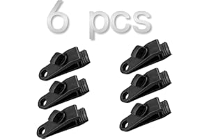 GQC 6Pcs Tarp Clip Clamp, Hochleistungs-Plane Clips Set Sofortige Markisenklemme für Zelte Tarp Caravan Garden Shade Stoff Boot Abdeckung, Schwarz