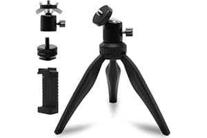 Mini Tripod, Everesta Tabletop Tripod with Ball Head and 1/4" Screw for Compact Cameras, Mirrorless, DSLR, Projectors, Webcams, GoPro and Smartphone Video