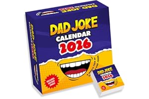 WORLD OF WALLCHARTS Dad Jokes Desk Calendar - Secret Santa Gift for Dad - Stocking Filler For Dad - Funny Daily Joke Gift for him Birthday, Fun Humorous Tear Off Daily Page with Stand UK (2026)