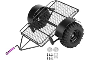 Dilwe RC Kippanhänger, Metall Kleiner Kippanhänger DIY Modifiziertes Anhängerzubehör mit Zwei 90mm Reifen, Zubehör für Modellautos