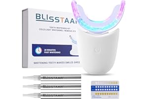 Blanchiment Dentaire Blancheur Dents Professionnel - Blisstaar LED Teeth Whitening Kit - 3Pcs Stylo Gel Blanchisseur Non Sensibles - pour élimine Rapidement Taches et Blanchir les Dents